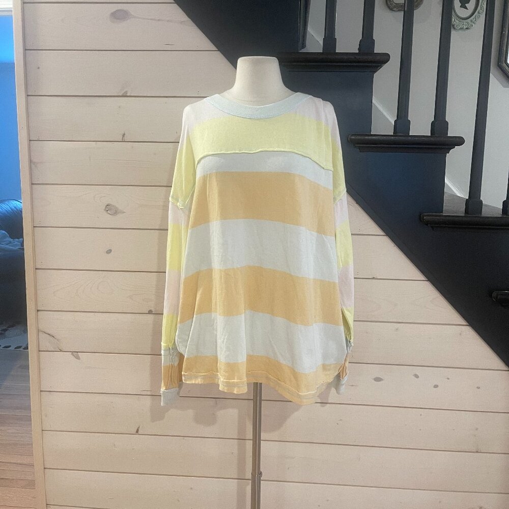 018 Free People We The Free Sundae Funday Tee Sweatshirt Oversized Size Large - Picture 5 of 7